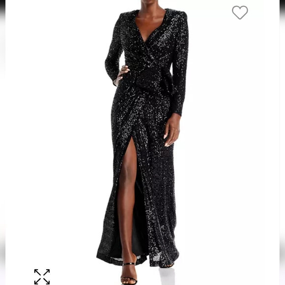 Eliza J Sequined Wrap Gown - Picture 2 of 10